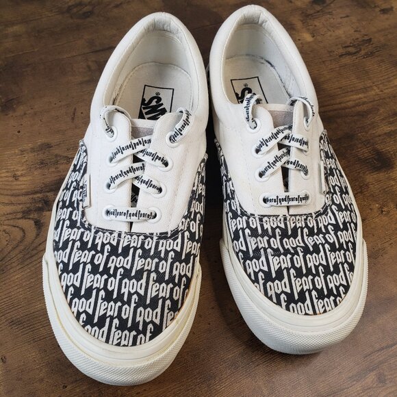Vans x Fear of God Era 95 DX  White + Black FOG lace up sneakers - Picture 8 of 13